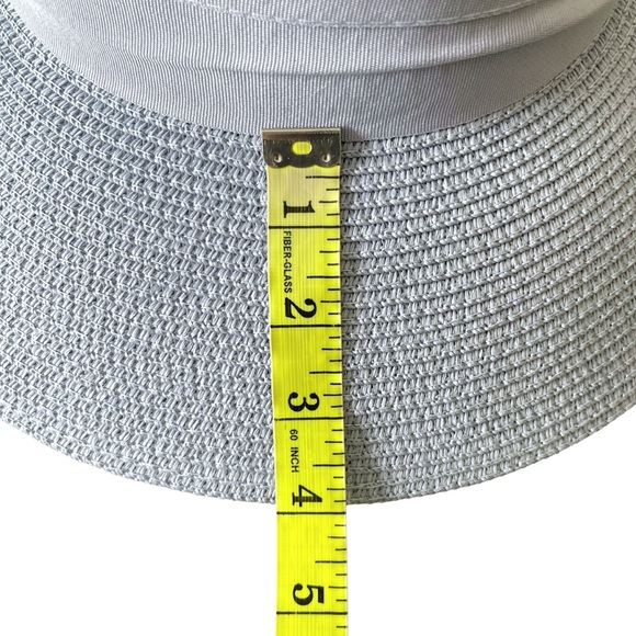 Soft Blue Cloche Style Woven Paper/Straw Hat with Side Bow - Picture 8 of 11